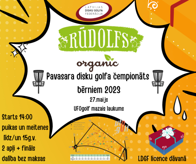 Rūdolfs organic Pavasara disku golfa čempionāts bērniem 2023